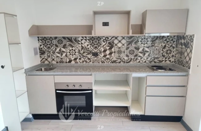 Departamento tipo estudio, piso porcelanato