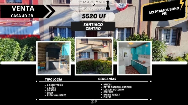 En venta propiedad en el corazón de Santiago!