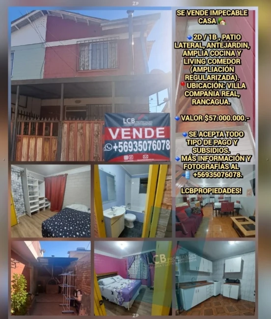 Casa en Venta en Villa Compañía Real | 2 Dormitorios y 80 m²