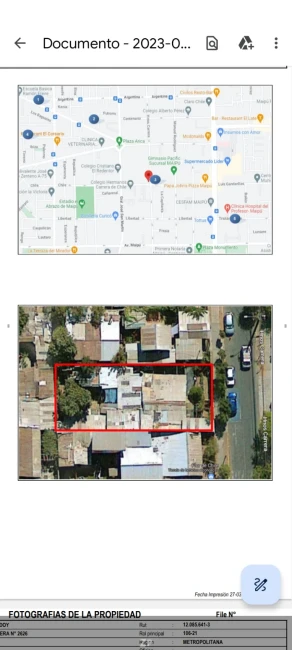 Vendo sitio para uso comercial o habitación cerca estación metro maipu