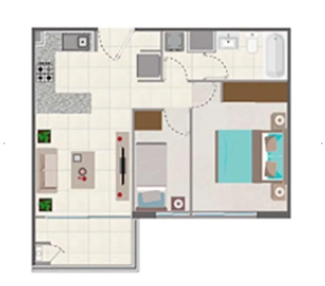 Departamento en Venta en Parque Los Ingleses | 2 Dormitorios y Piscina