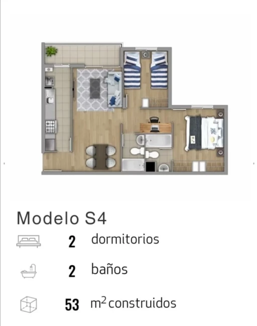 Departamento en Venta en La Florida |2 Dormitorios, 2 Baños y Metro Elisa Correa