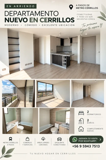 Departamento Nuevo en Arriendo en Cerrillos