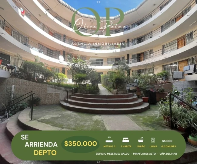 Se Arrienda Depto 2h1b, Meseta El Gallo, Viña Del Mar