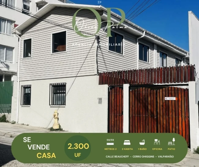 Se Vende Casa 2h1b+oficina, Cerro Ohiggins, Valparaíso