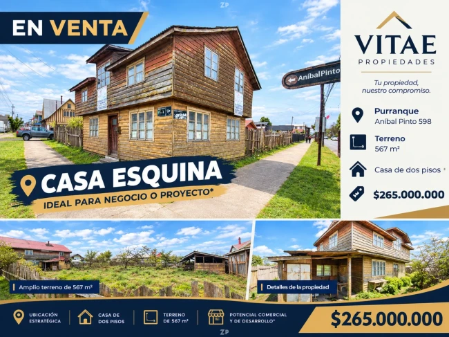 Amplio Terreno 567m² con Casa de 2 Pisos - Gran Desarrollo
