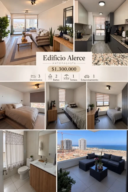 Arriendo Amplio Depto 3D/2B Piso 9 - Antofagasta (Av. Rica Aventura)