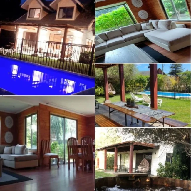 Venta casa amoblada en Playa Pingueral, Tomé: piscina, tinaja y quincho