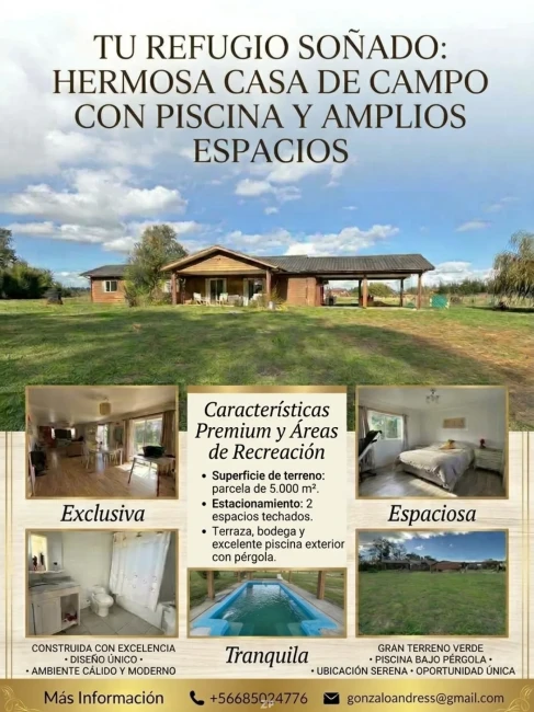 Parcela c/casa Las Quemas, Osorno. Trato directo, valor conversable.