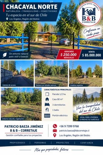 Parcela con Casa en Chacayal Norte – A solo 100 m del Río Diuto | Venta o Arrien