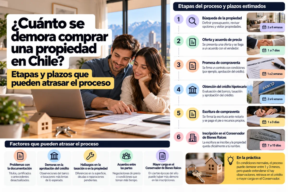 Calendario de etapas para comprar una propiedad en Chile