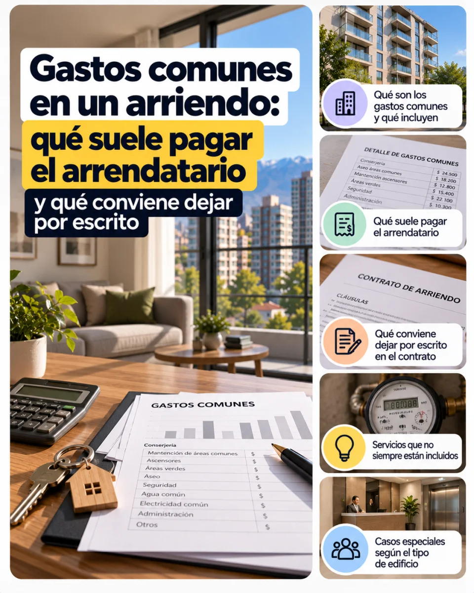 Cuenta de gastos comunes de un departamento en arriendo