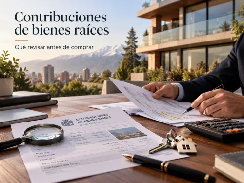 Aviso de contribuciones de bienes raíces junto a una propiedad