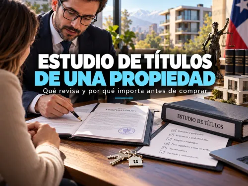 Abogado revisando certificados y estudio de títulos de una propiedad
