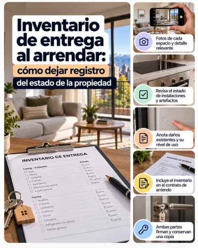 Inventario fotográfico al recibir un departamento en arriendo
