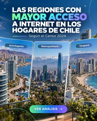 Regiones de Chile con mayor acceso a internet en hogares