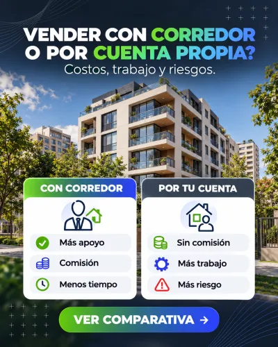 Propietario comparando vender directamente o contratar un corredor