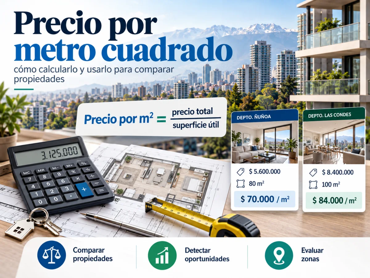 Fórmula de precio por metro cuadrado aplicada a propiedades