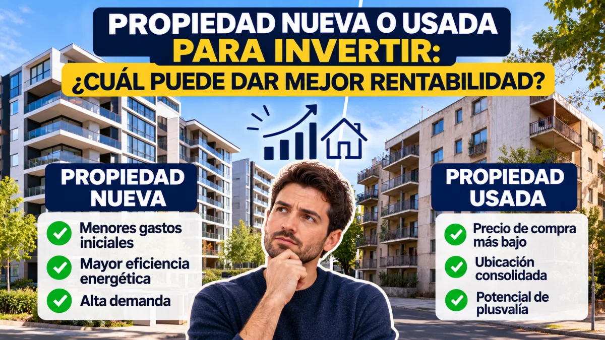 Comparación de departamento nuevo y usado como inversión