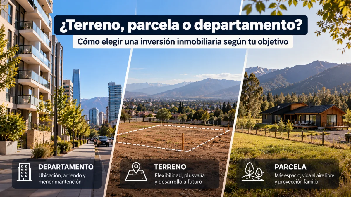 Terreno, parcela y departamento comparados como inversión inmobiliaria